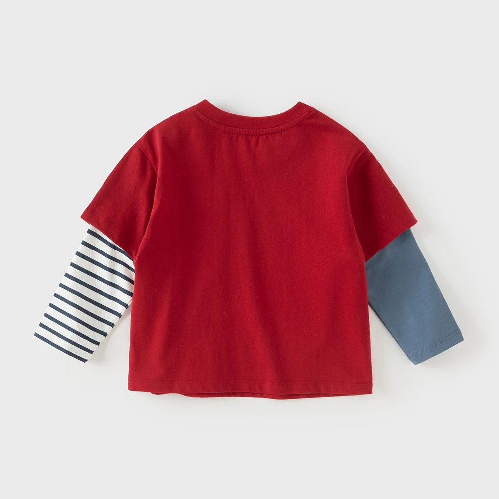 Dave Bella Children T-shirts Spring Autumn Boys Cotton Pullover Long Sleeve Fashion Casual Bottoming Tops Kids Clothes DB1260522