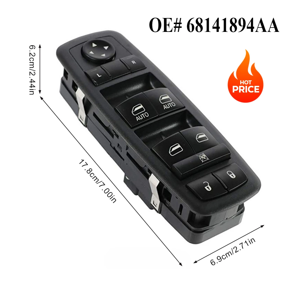 Window Switch Fits for 2013-16 Dodge Dart.2014-16 Cherokee. Replaces 68141894AA Driver Side Control Door Vidrios Master Switch