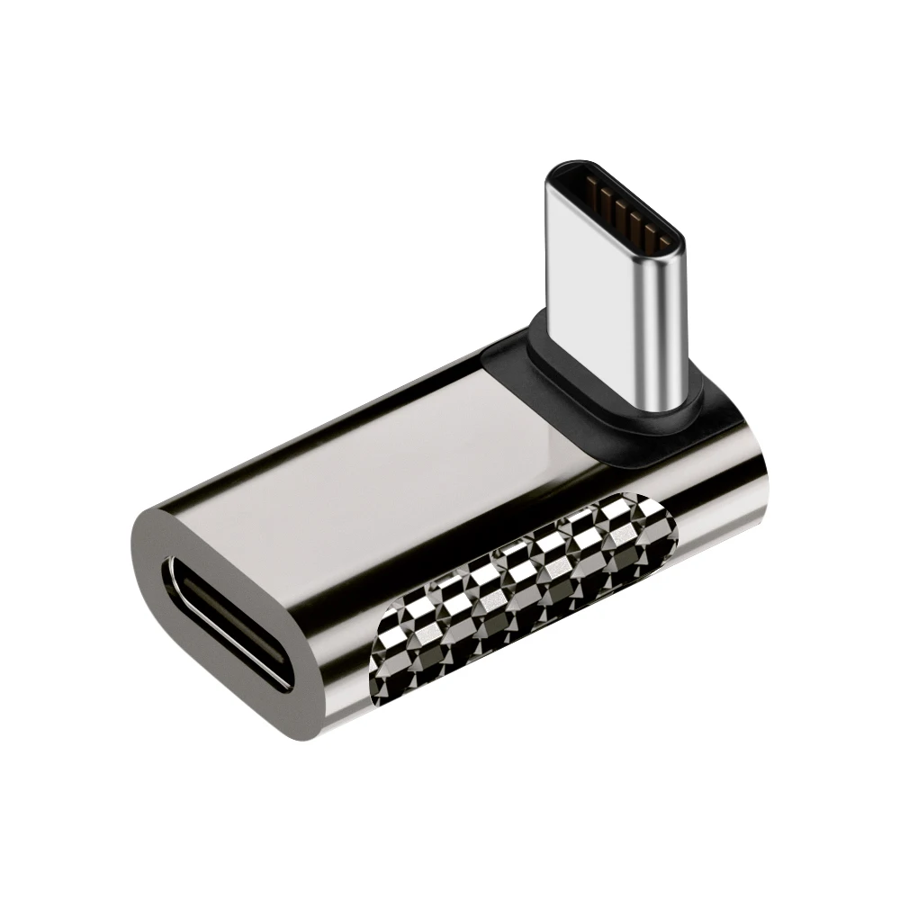 금속 USB 3.2 C타입 어댑터, 고속 충전 데이터 전송 컨버터, 휴대폰 맥북 에어용 엘보 컨버터, 100W, 20Gbps, 8K, 4K