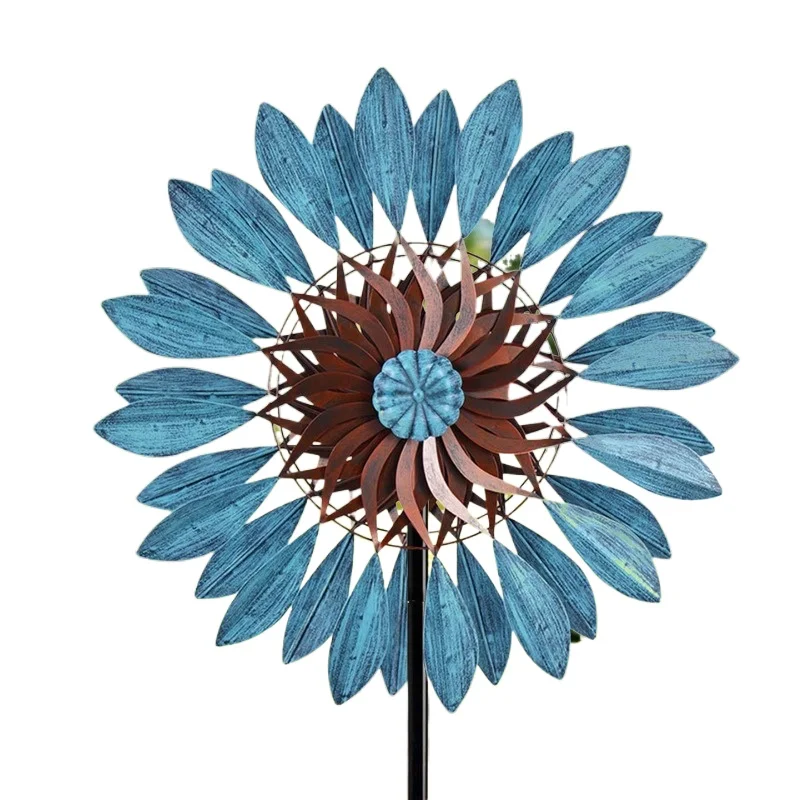 

Garden Lawn Floor Garden Layout Outdoor Wrought Iron Windmill Rotary Decoration Wind Rotator