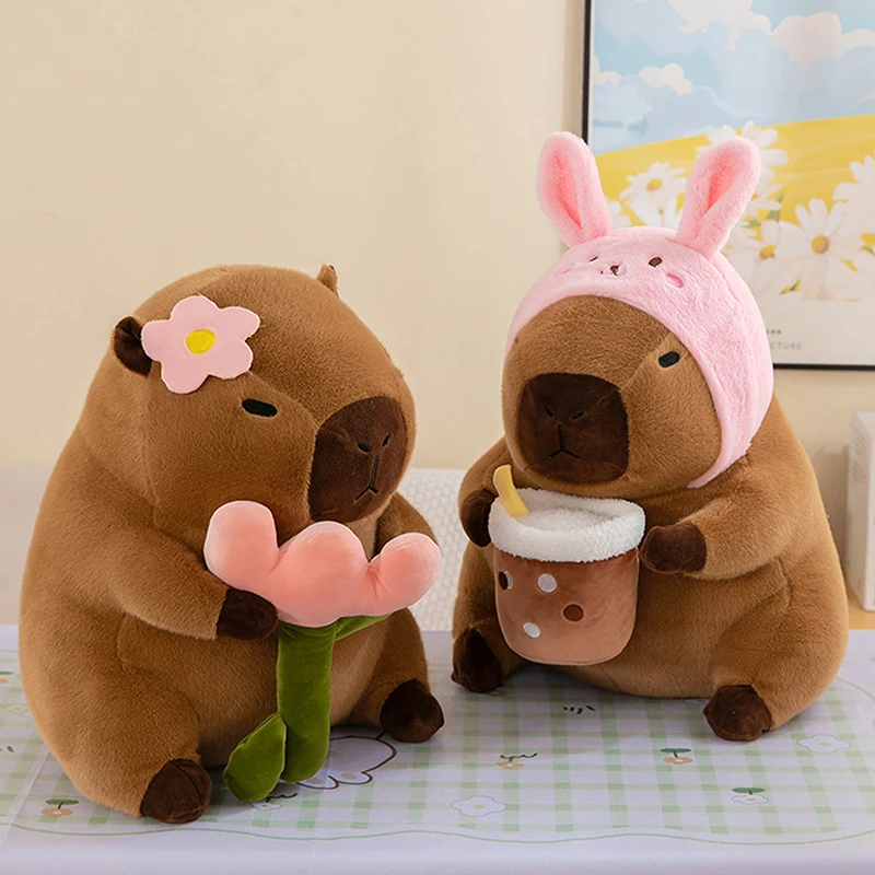 30 cm Soffice Capibara Peluche Bambola Kawaii Capibara Peluche Simulazione Animali di Peluche Decorazione Della Casa Regalo Di Compleanno Per Bambini