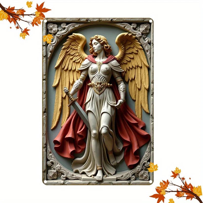 

Archangel Religious Aluminum Wall Decoration, Fashion Style Decorative Signs, HD, Weather Resistant, Home Wall Decoration