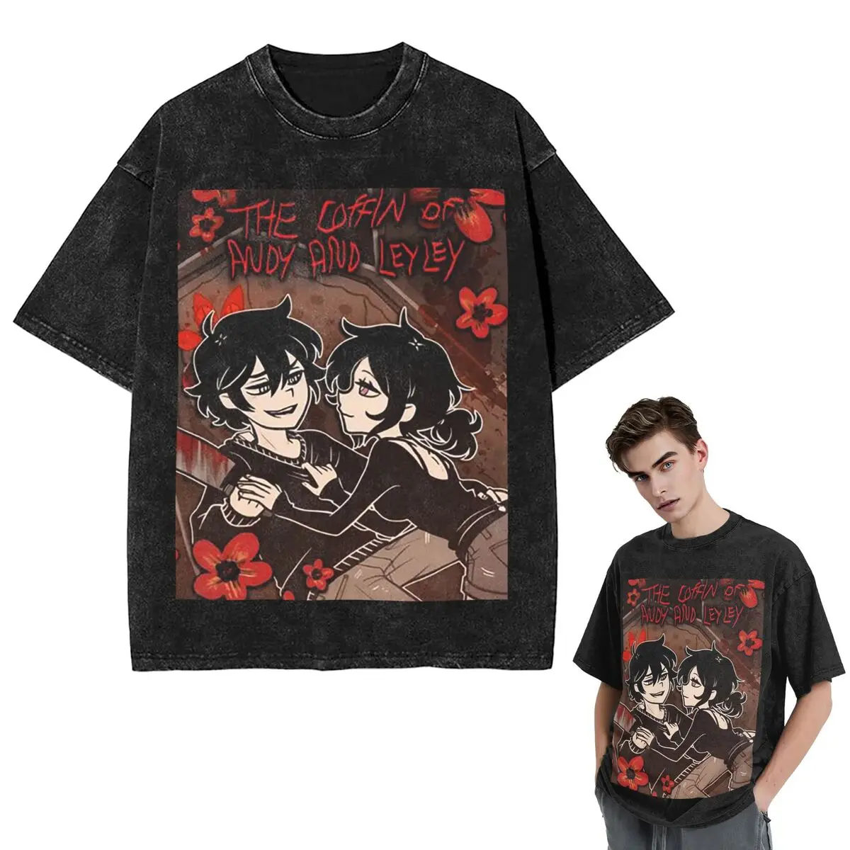 

Streetwear T-Shirts Ashley And Andrew The Coffin Of Andy And Leyley T Shirt Short Sleeve Hip Hop T-Shirt Tops Tees for Men Women