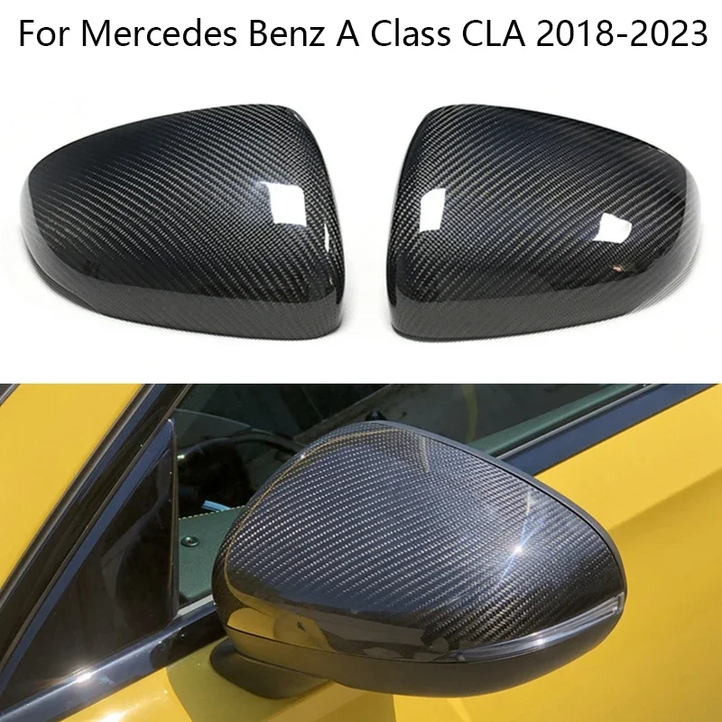 

For Mercedes Benz A Class W177 CLA W118 2018-2023 carbon fiber Car Rearview Side Mirror Cover Trim Cap spare parts accessories