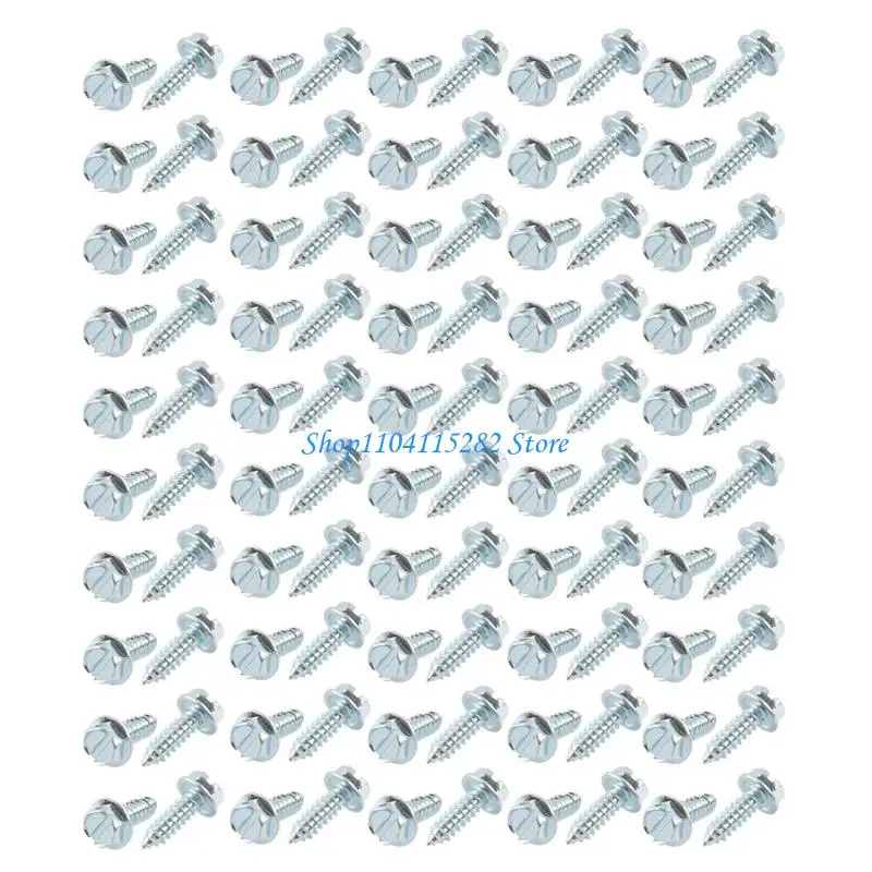 

A2BF 100x Rustproof Stainless Steel License Plate Screws Fasteners Bolts For Vehicles