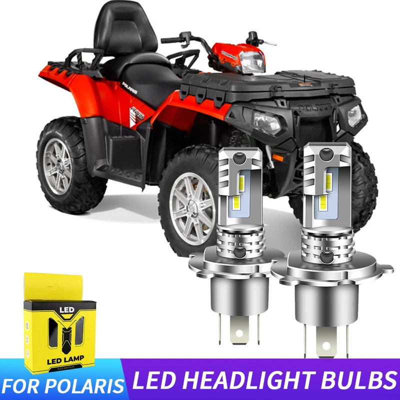 2PCSI H4 9003 Motorcycle LED Headlight Bulbs High & Low Beam H4 12000lm 6000K  For Polaris 2008-2009 Sportsman Touring 800 EF