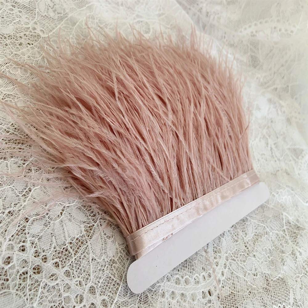 52 Ccolors Natural Ostrich Feather Trim trimming 8-10cm Ostrich decorative plumes Ribbon fringe for wedding skirt sewing fabric