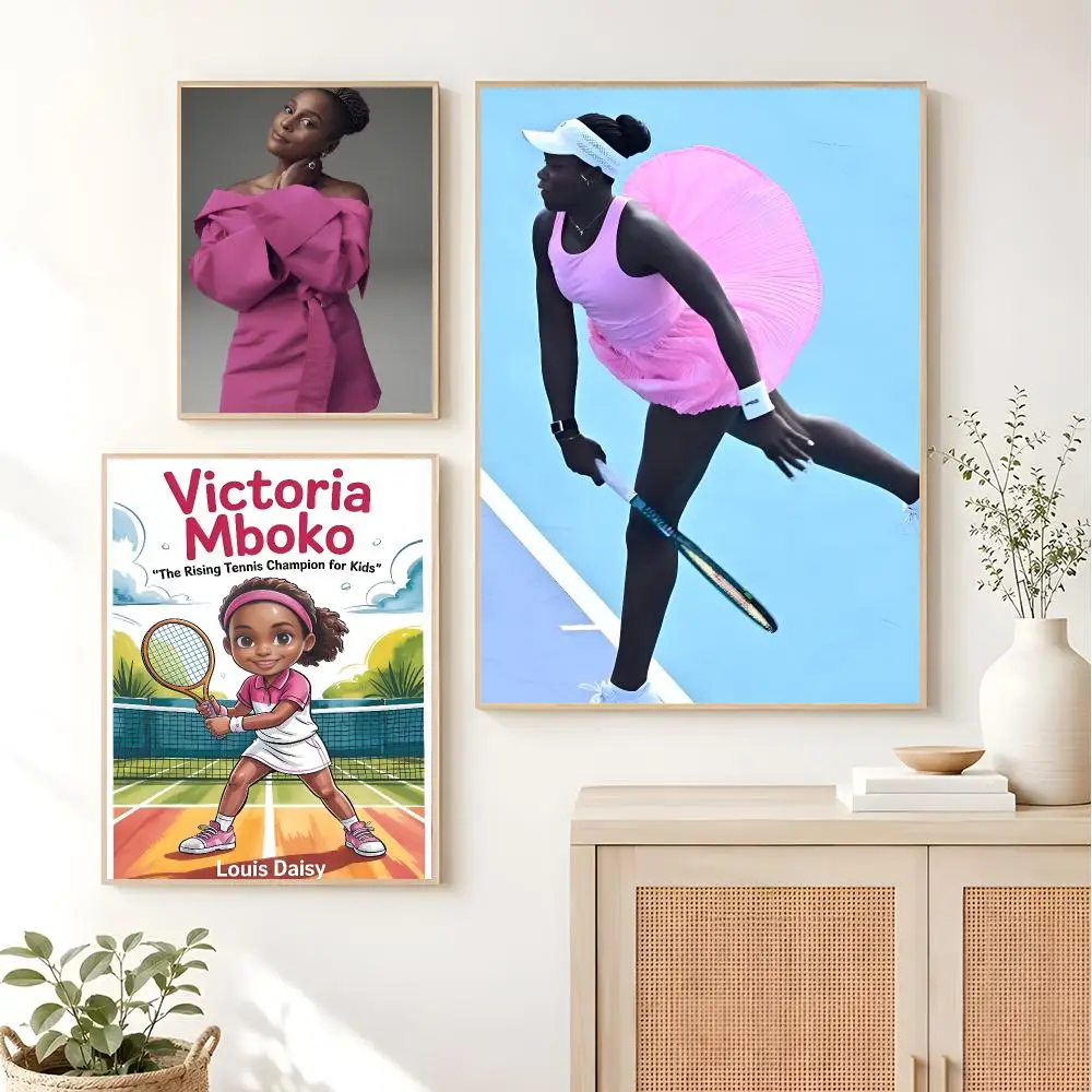 Dynamic Focused Athlete V-Victoria Mboko Poster For Bedroom Living Room Home Decor Festival Gift Birthday Present