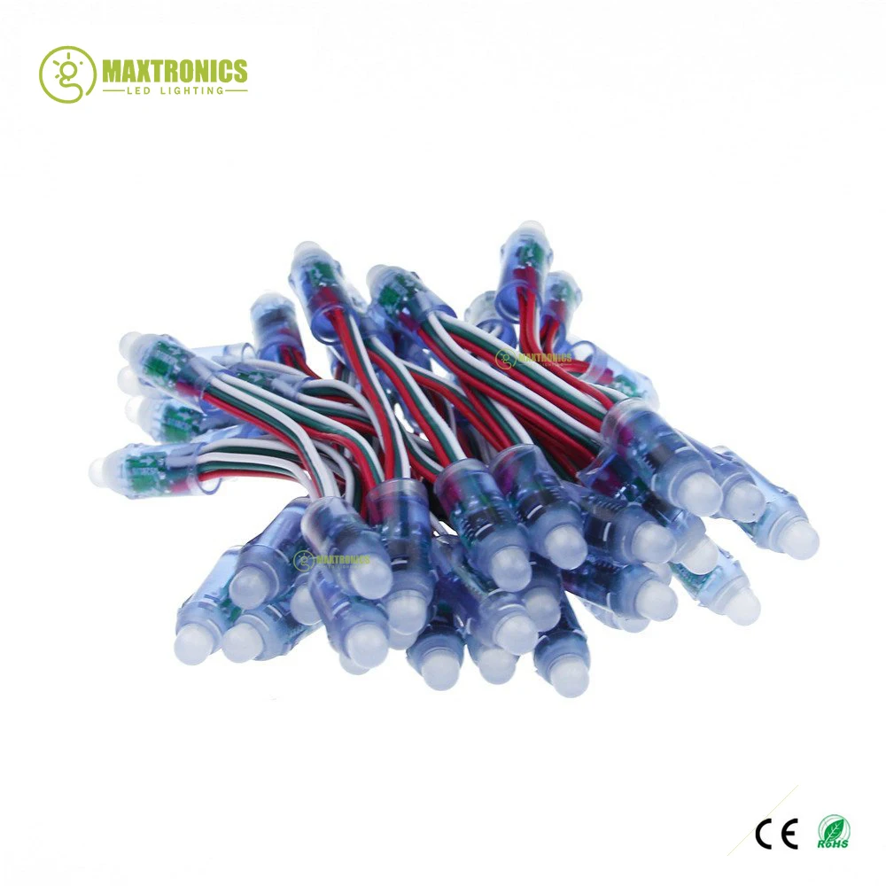 50 sztuk 4m/6.5 metr DC5V WS2811 w pełnym kolorze oświetlenie pikselowe LED moduł 12mm 10cm/15cm przewody IP68 wodoodporny cyfrowy RGB łańcuchy led
