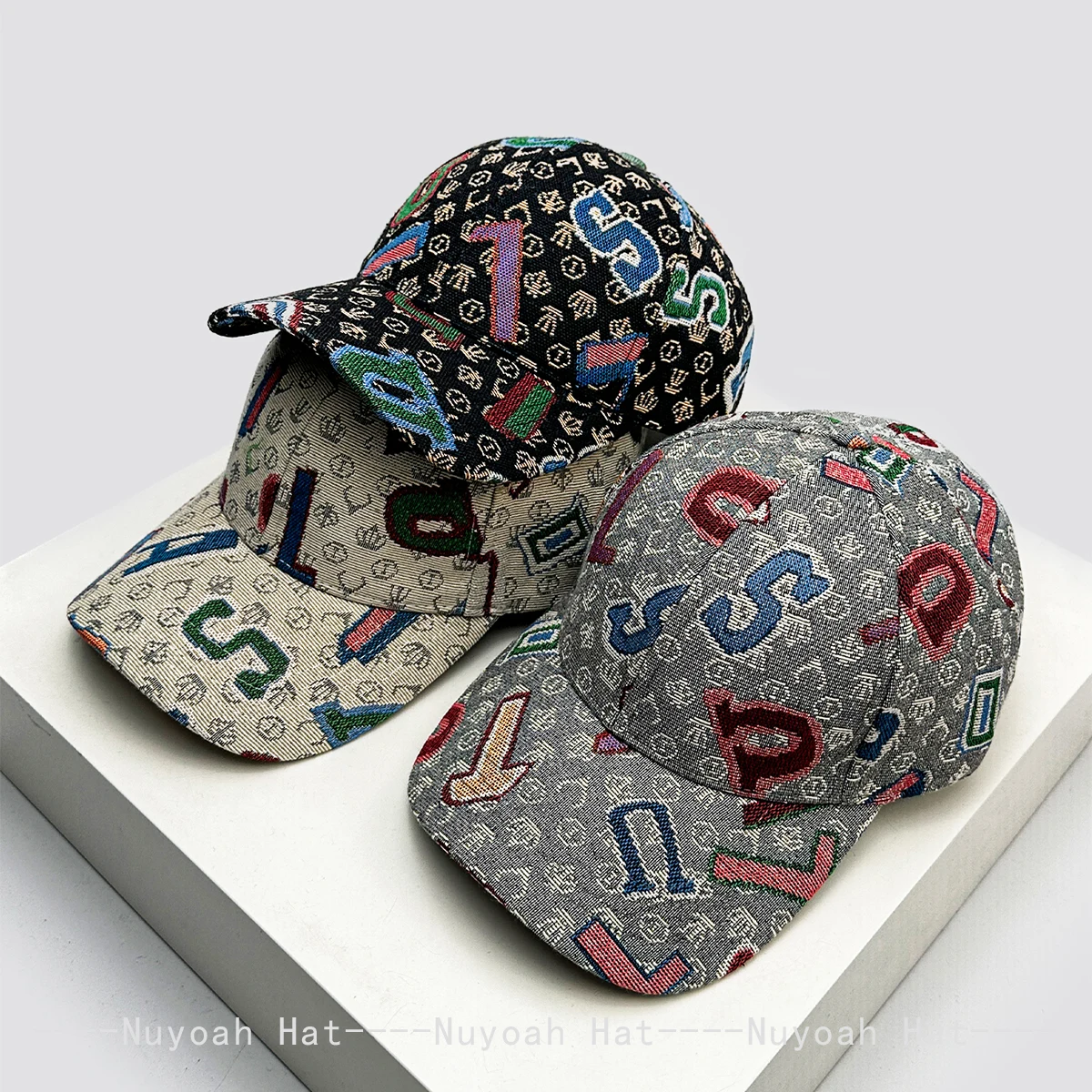 

New Men Women Hardtop Retro Irregular Letters Baseball Hats Sunshade Personal Versatile Outdoor Peaked Caps Niche Fashion Casual