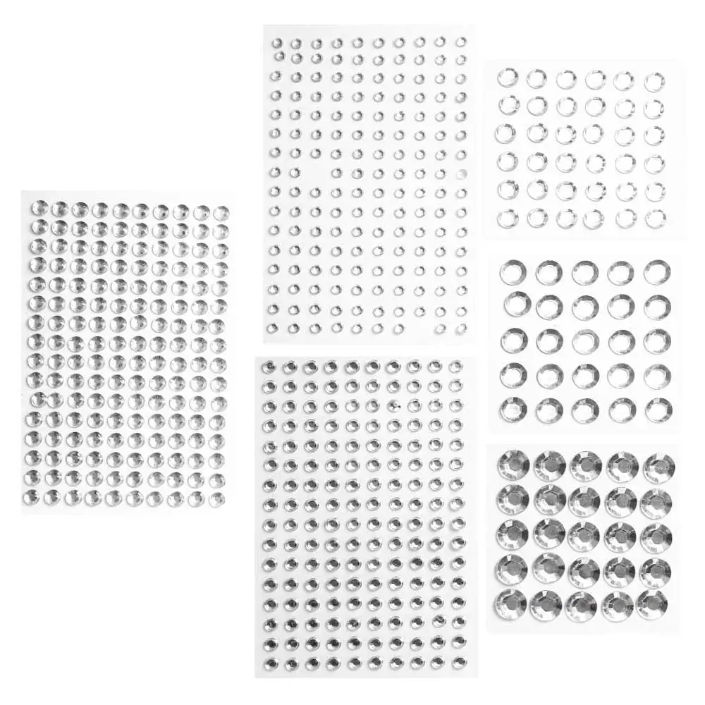 

Shiny Face Rhinestone Crystal Stickers Fashion Self Adhesive Eyebrow Eyeshadow Stickers 3-12MM Flatback 3D Diamond Gems Decals