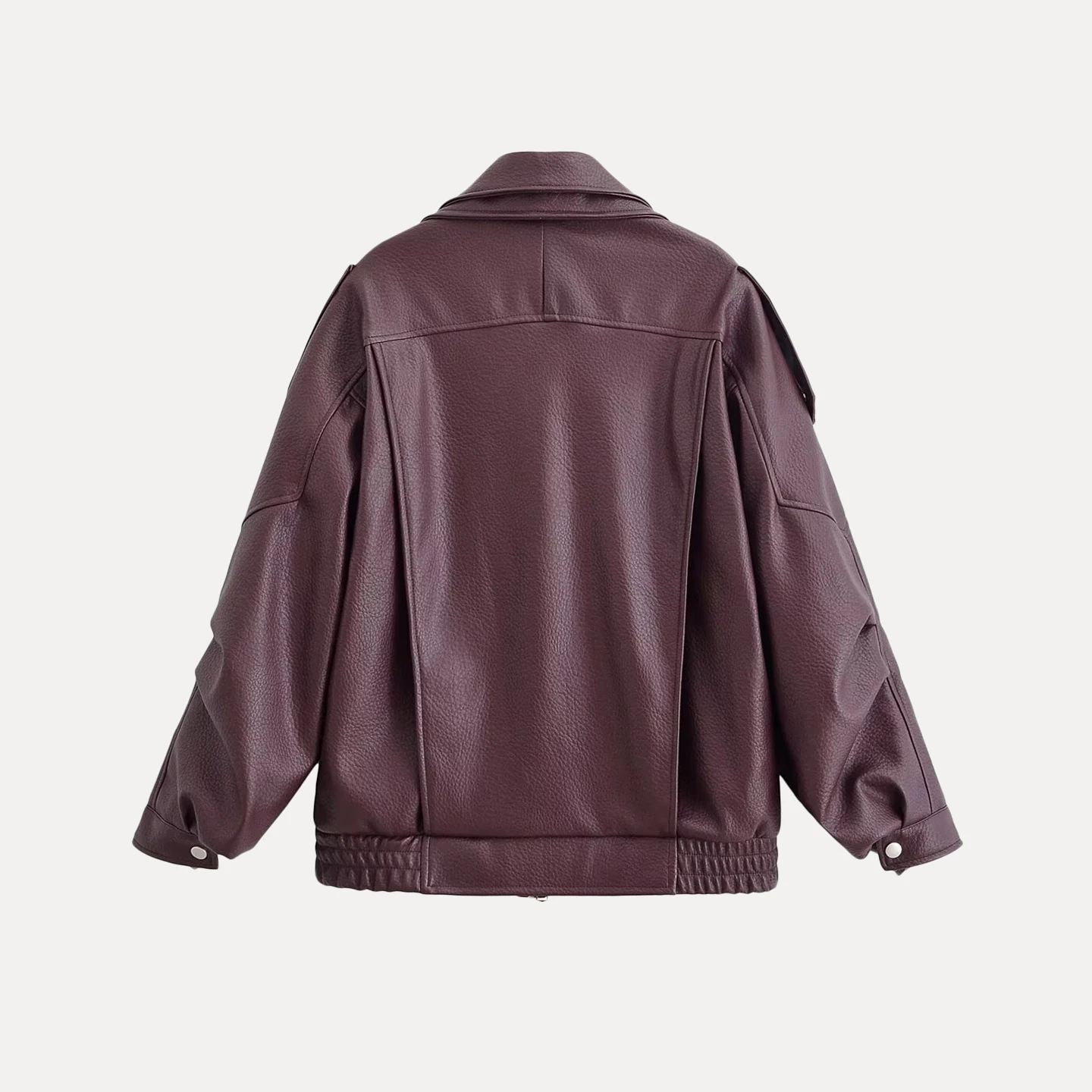 Modna kurtka damska z długim rękawem, stójką, jesień 2025, nowość, zapinana na zamek, skórzana kurtka.