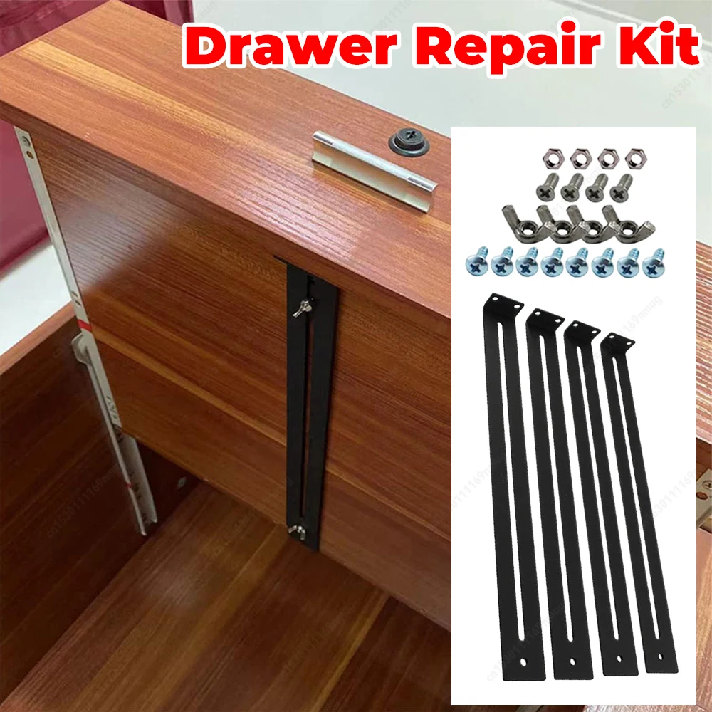Kit de Reparo de Móveis: Suportes de Montagem Central para Reforçar e Reparar Quebras em Cômodas de Madeira/Aglomerado/MDF