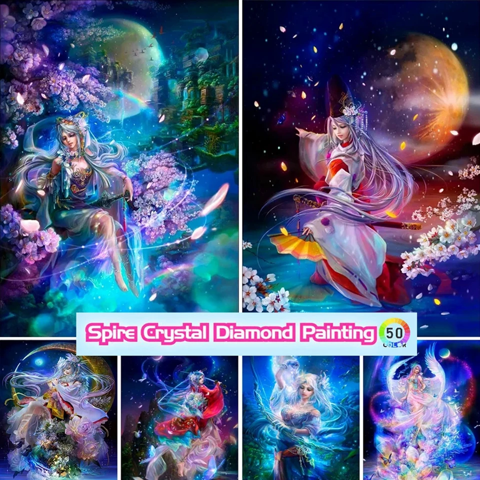 Cool Girl Elf Fairy Crystal Drills Diamond Painting New 2023 Sword Woman Art Cross Stitch Mosaic Home Decor Handicraft Kids Gift