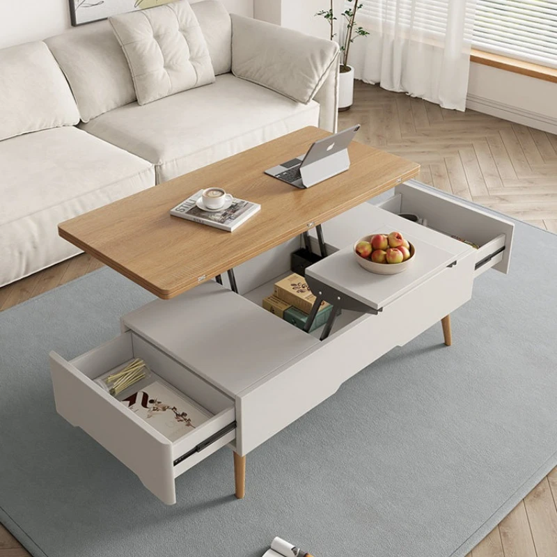 creative retractable coffee table household multi-functional Lifting coffee table high-end mesa ajustable en altura furniture