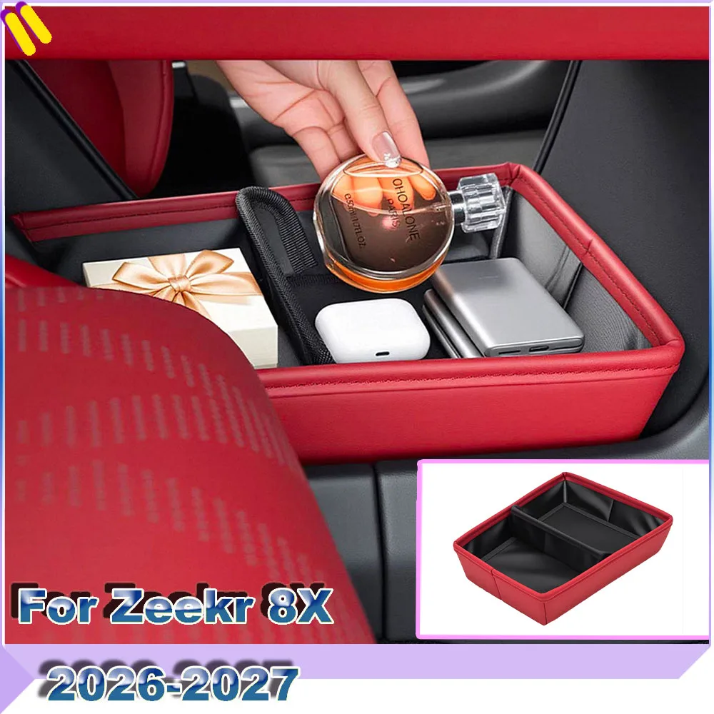  For Zeekr 8X 2026-2027 Foldable Center Console Storage Box Divided Interior Organizer Tray Auto Lower Space Interior Parts  ﻿