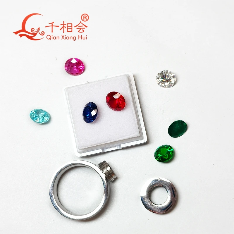 Stainless Steel 8mm Round Lab Created ruby /sapphire Gemstone  Interchangeable Bezel Set Wide Band Ring,  Statement Men's Ring