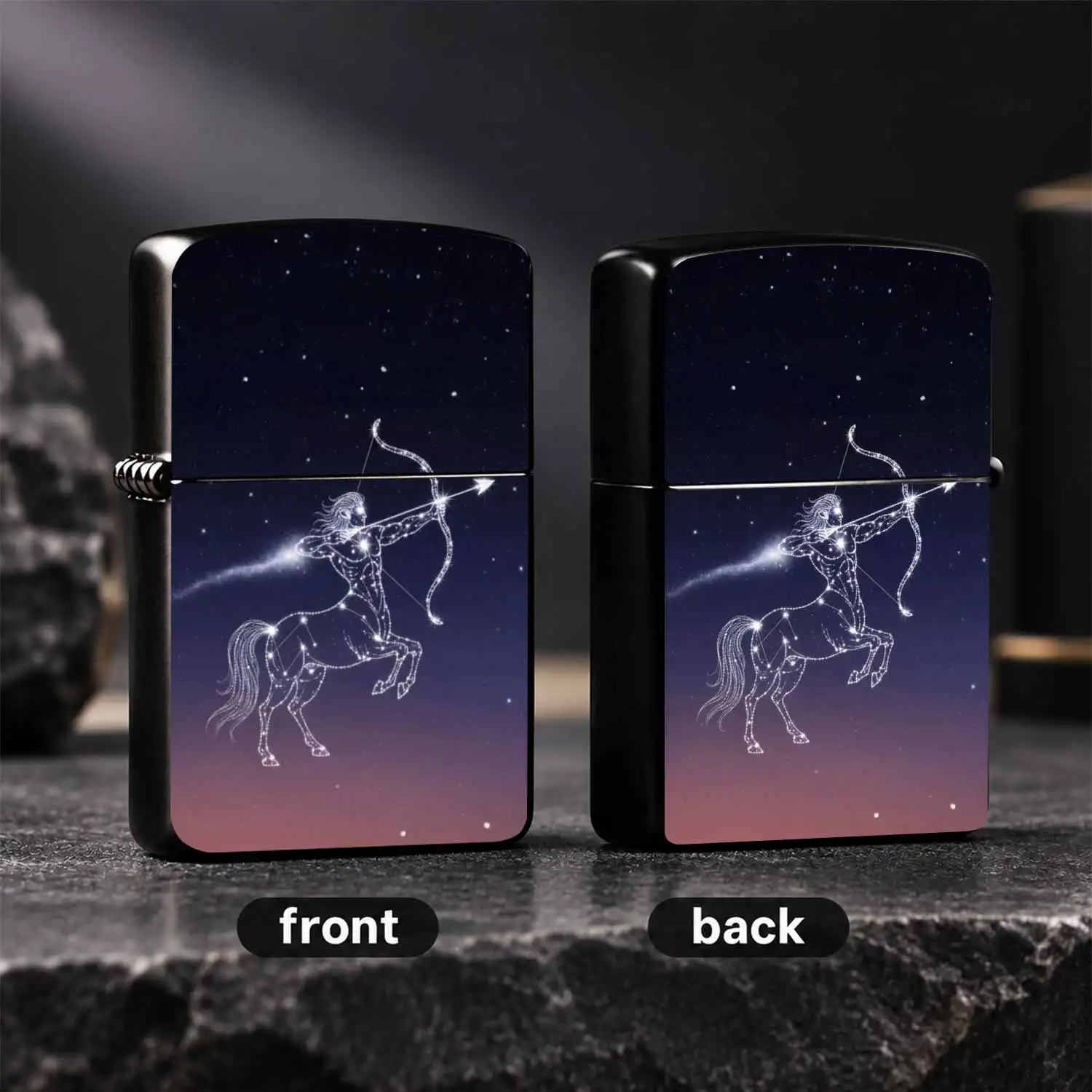 Creative Starry Sky Sagittarius Pattern Portable Lighter, Dream Centaur Aesthetic Daily Carry Item, Exquisite Astrology Themed Practical Gift For Festive Gatherings, Travel, Home & Outdoor Scenarios, Thoughtful Present For Enthusiasts A Hum
