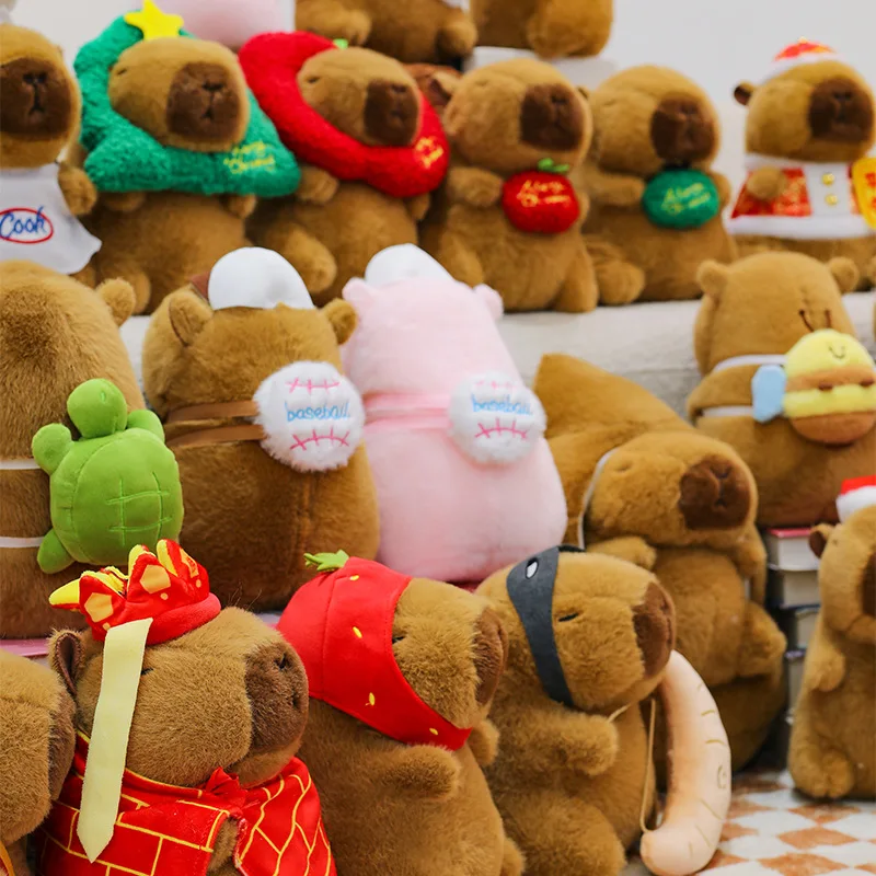 23cm Capybara peluche simulación Capibara Anime juguete esponjoso lindo muñeco de peluche suave muñeco de peluche regalo de Navidad de Acción de Gracias
