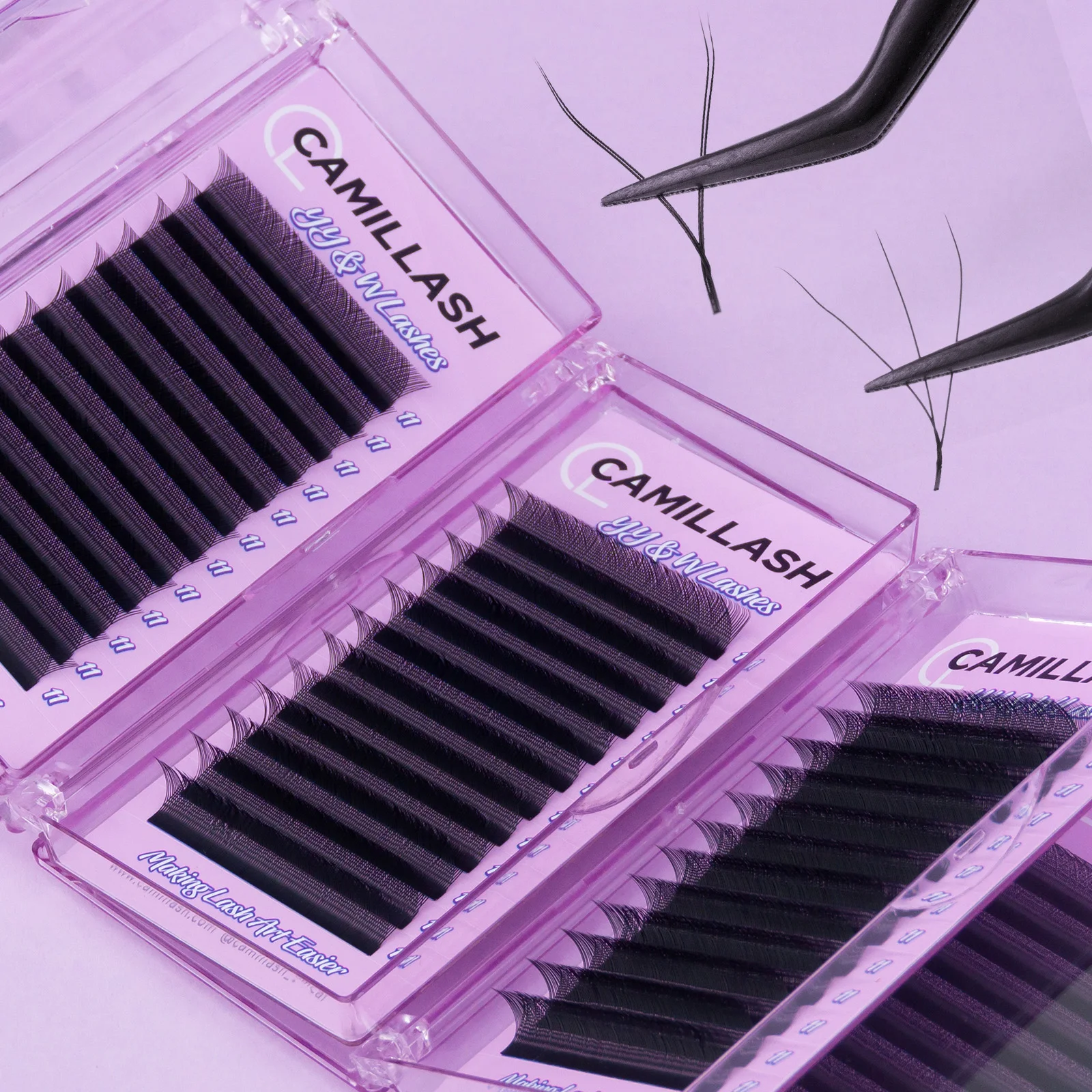 YY W Wimpern in Blütenform 2D 3D 4D Automatische Blüte Natürliche 12-reihige Fächerwimpern Wimpernverlängerungen