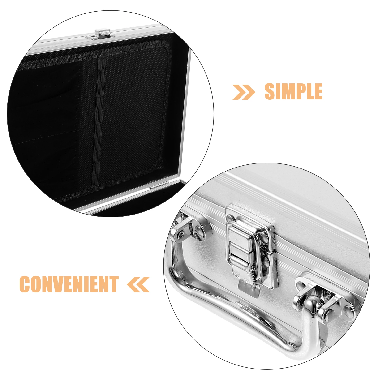 

Aluminum Toolbox Silver Right Angle Portable Storage Case for Tools Cosmetics Instruments with Locking Clasps Durable Metal