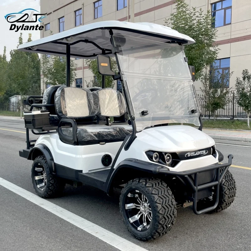 

China Factory 2+2 Seater Golf Electric Car 4000W High Power Herringbone Seat Personal Advanced Electric Car Luxury Golf Cart