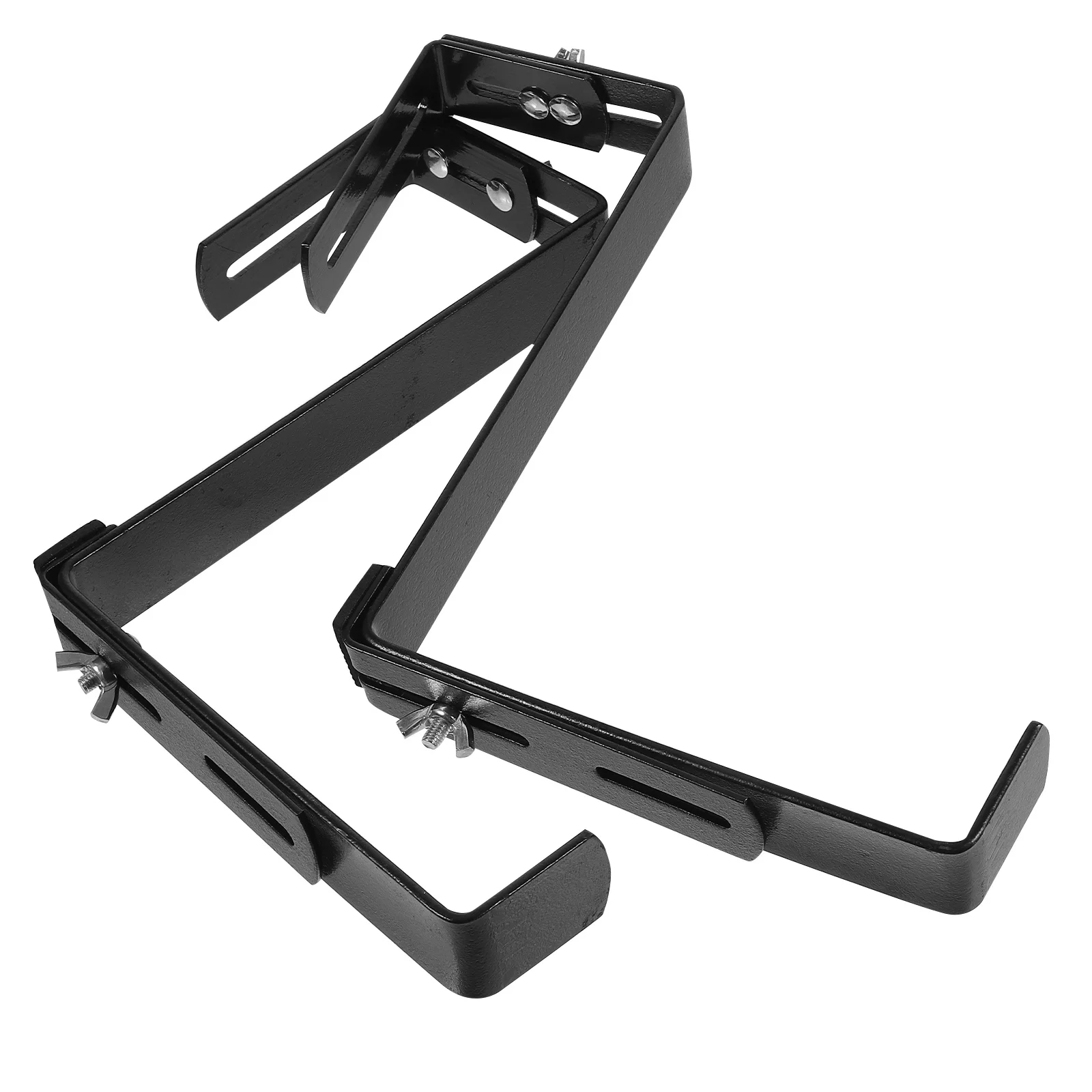 2 قطعة الثقيلة Wroughtiron اناء للزهور قوس قابل للتعديل حامل زارع للمنزل حديقة شرفة درابزين اناء للزهور قوس #6