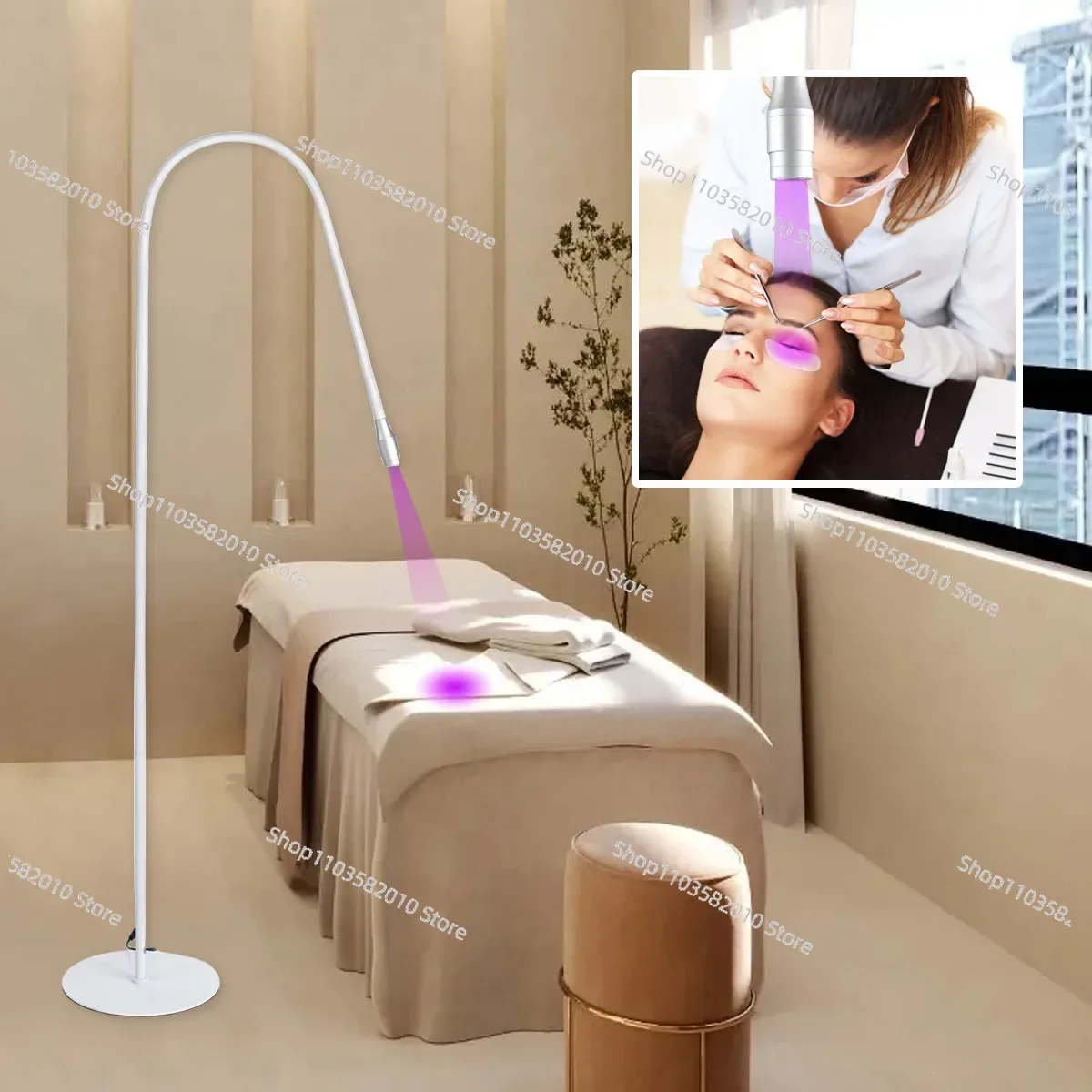 Popular 10W Lash UV Curing Lamp Floor with Foot Switch False Eyelash Extension Nail Dryer Grafting Glue Fast Curing Light