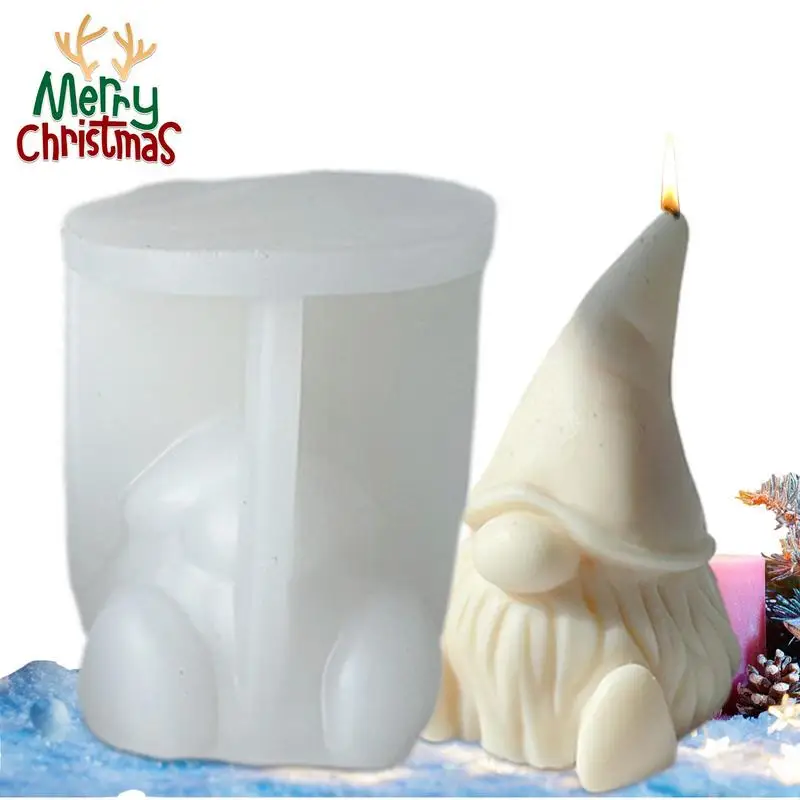 DIYs Santa Claus Candle Silicone Molds Faceless Dwarf Scented Candle Plaster Soap Clay Craft Mold Christmas Gift Making Tool