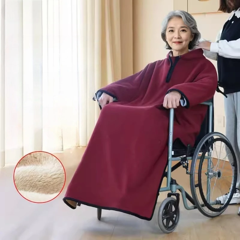 Wheelchair Warm Blanket, Fleece-Lined Windproof Cover for Elderly&Disabled, Detachable Insulating Wrap for Wheelchairs &Walkers