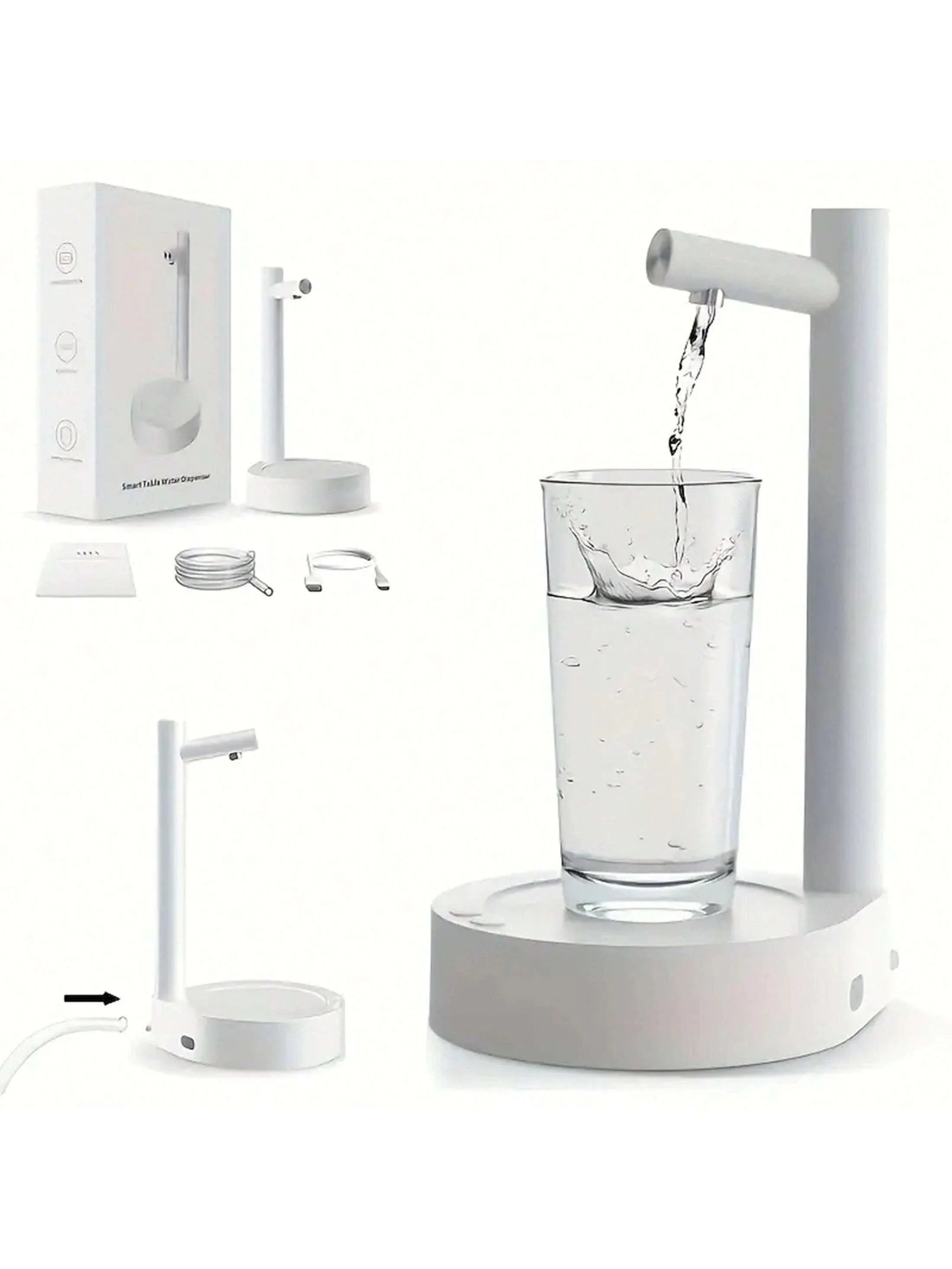 1pc Rechargeable Intelligent Desktop Water Dispenser, Outdoor Barrel Water Dispenser, Automatic Drinking Fountain, Water Cooler,