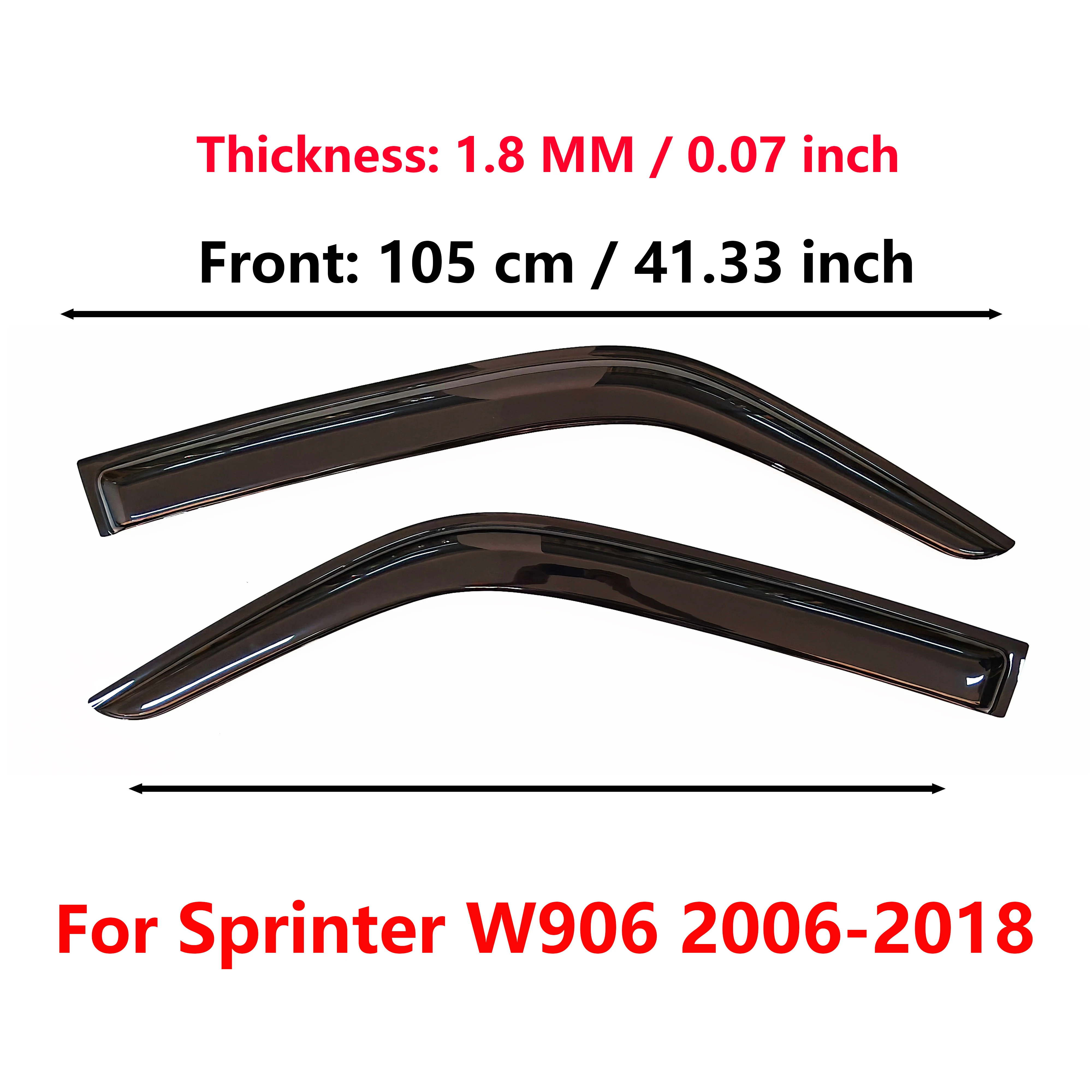 Window Visor for Mercedes-Benz Sprinter W906 2006-2018 | 4pcs Rain Guard Wind Deflector | Car Weather Shield Accessory