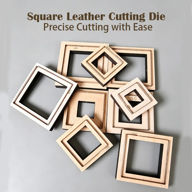 Square Ruler Multi-Sizes Leather Cutting Mold DIY Handcraft Tool Precision Leathercraft Frame down Material Stamp