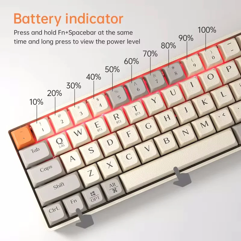 LangaryGk65-Ensemble clavier mécanique sans fil, Bluetooth, Leic-Mode, Hot Plug, touche complète, sans impact, E-Sports, Geam, souris, cadeau