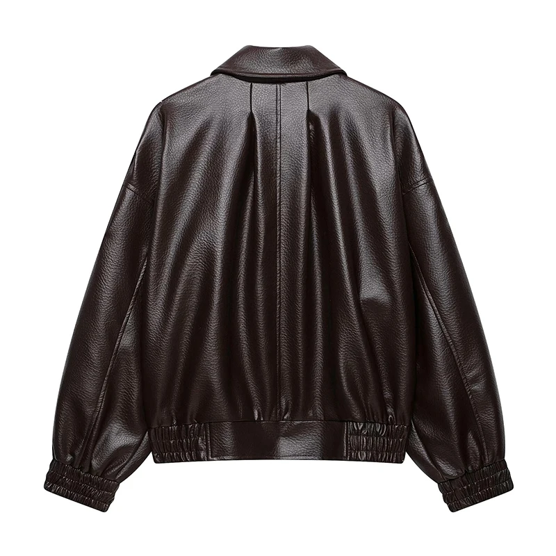 Autumn New Jackets Women's 2026 New Leather Waterproof Warm Autumn Coats Chic Youth Loose Women's Long Sleeve Jackets Street
