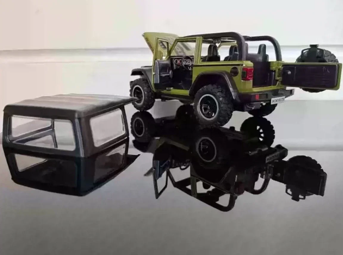 1:32 Jeep Wrangler Rubicon 1941 tout-terrain moulé sous pression en alliage de métal modèle de voiture retirer son lumière voiture enfants cadeau Collection A417