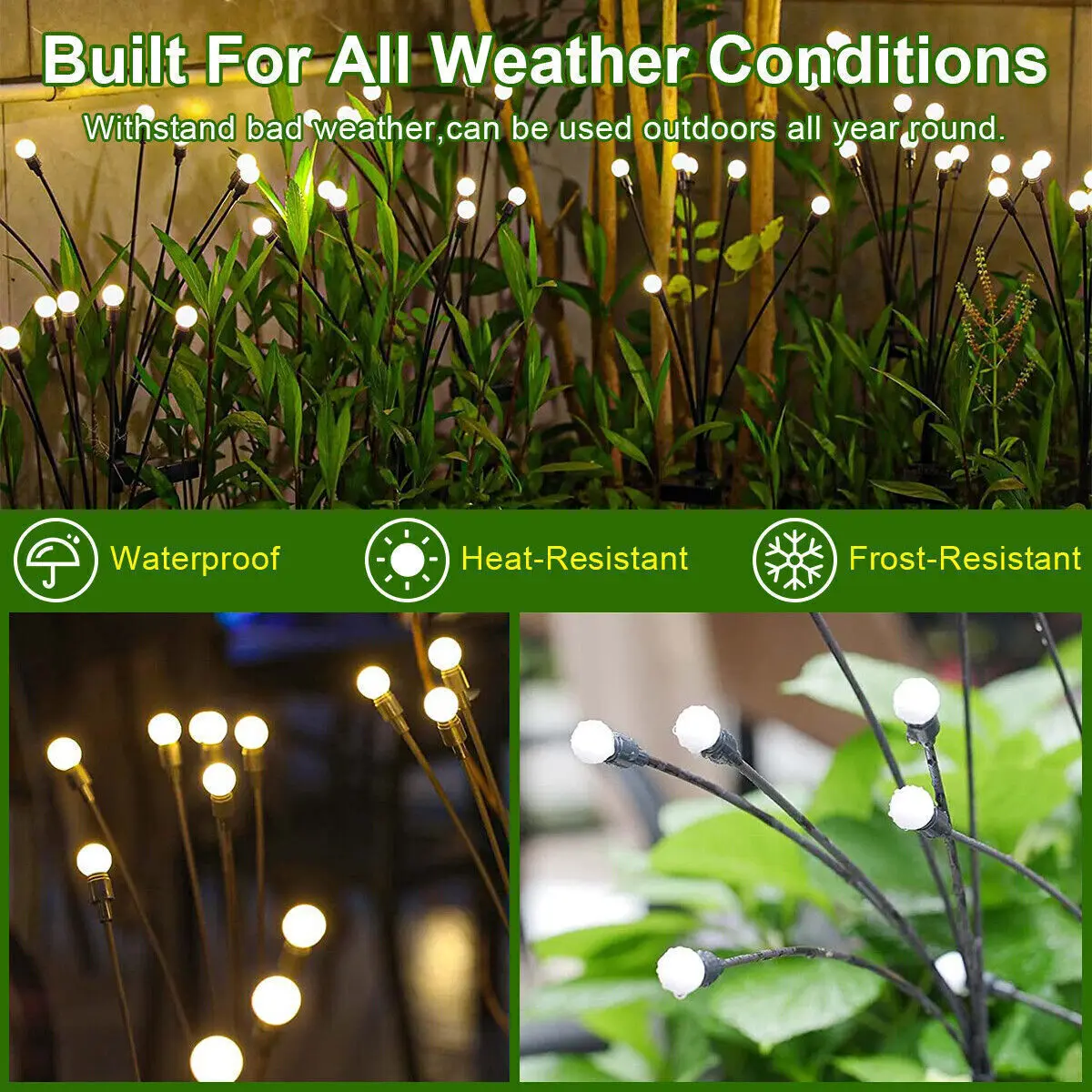 Solar Garden Lights Solar Swaying Light Sway by Wind Outdoor Lights Solar Garden Decorative Lights Yard Patio Pathway Decoration