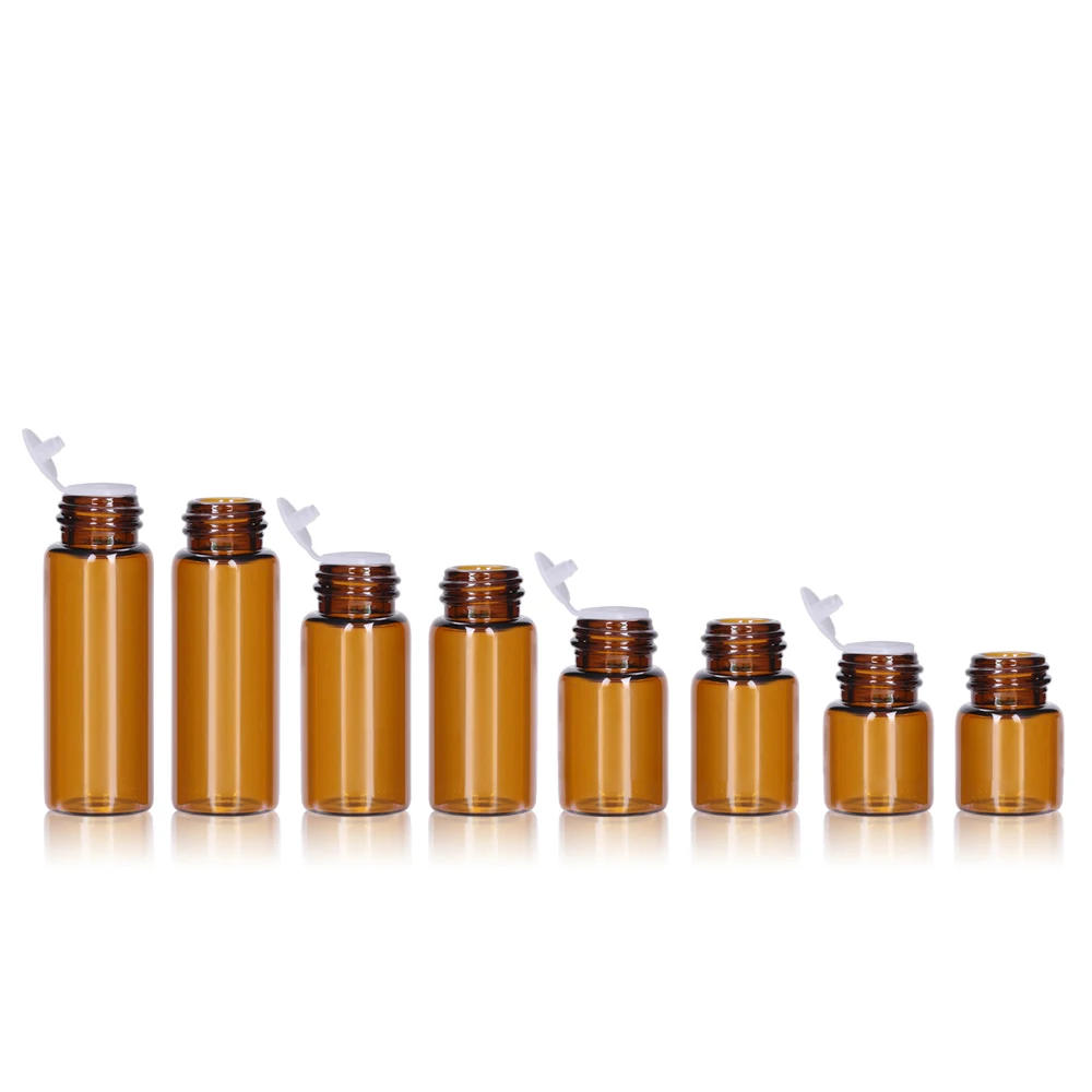 New 8pcs/pack 1 2 3 5ml tea color essential oil bottle aromatherapy bottle mini portable sample bottle glass bottle