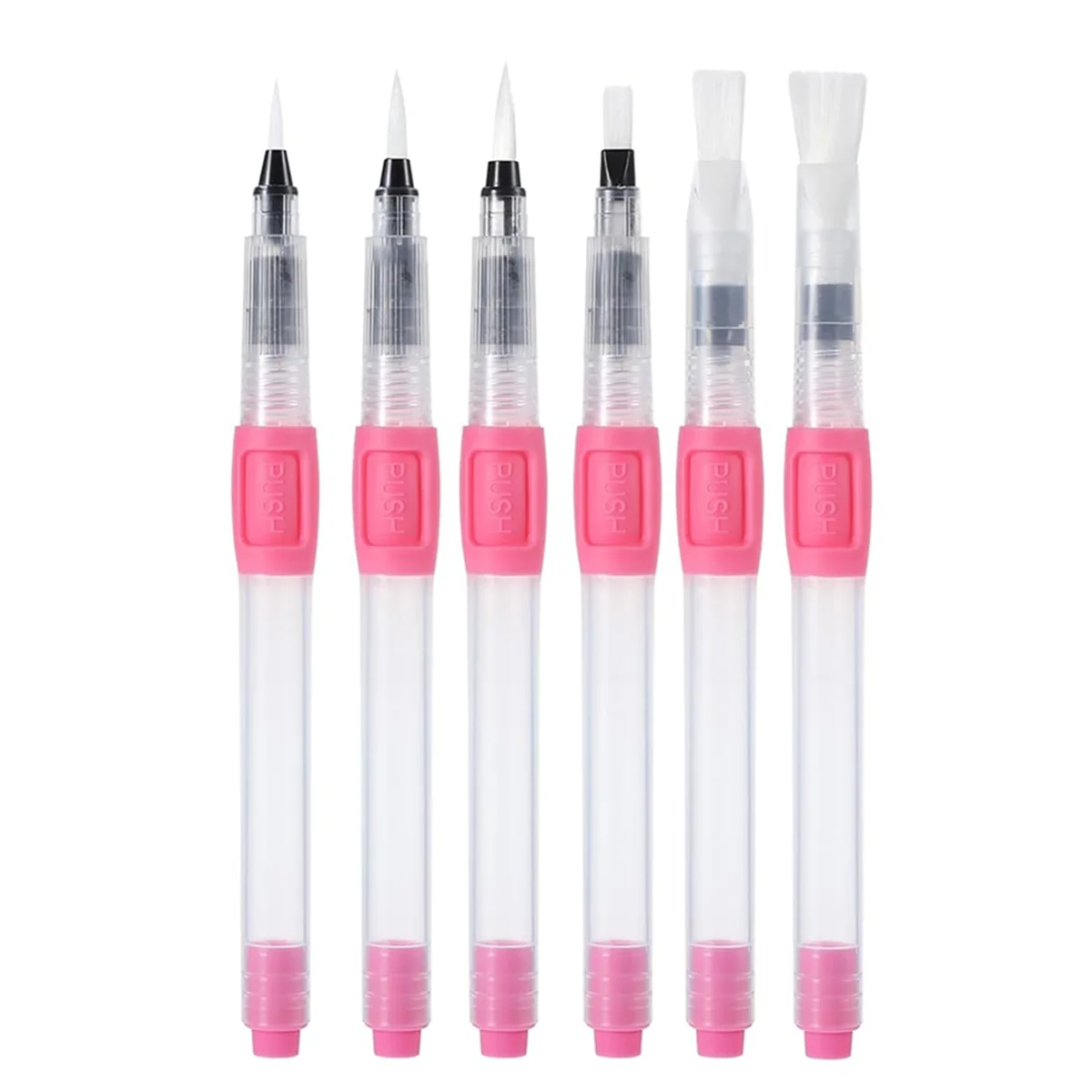 AA98 6Pcs Brushes for Painting Watercolor Brush Fountain Pen Nylon Paint Brush Set for Calligraphy Art Supplies Pink view 3