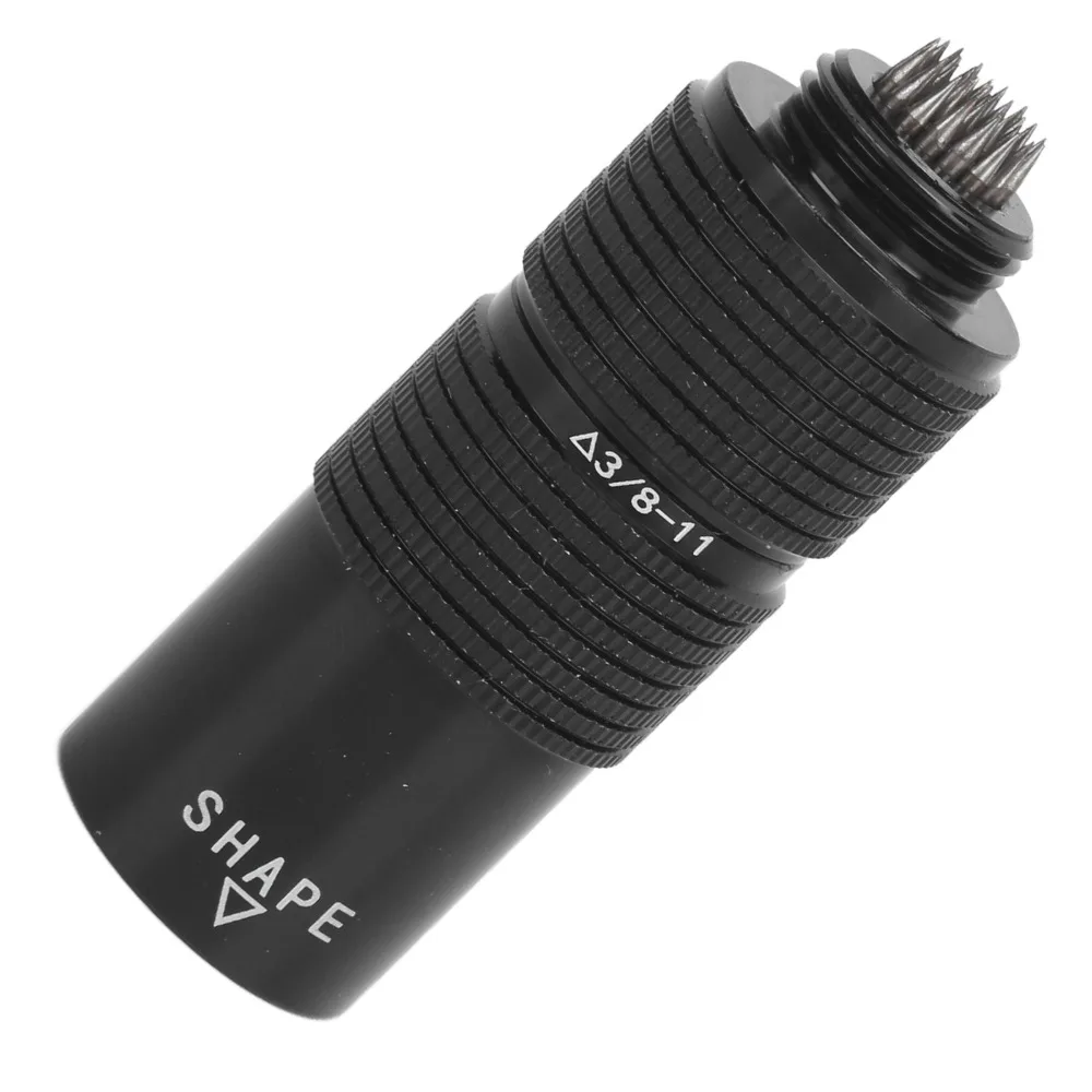 Aluminium Alloy Pool Cues Tip Sleeve 3/8-11 Teeth 4 in 1 Function Pool Cue Tip Repair Kit Black for 3/8-11 Teeth