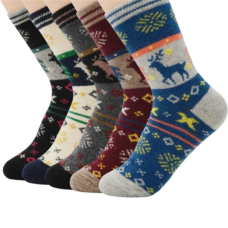 

Durable Winter Version Quality Stretchable Cheap Socks 5 Wholesale Thick Pack High Fawn Sock Stripes Pairs Wool Men And Warm