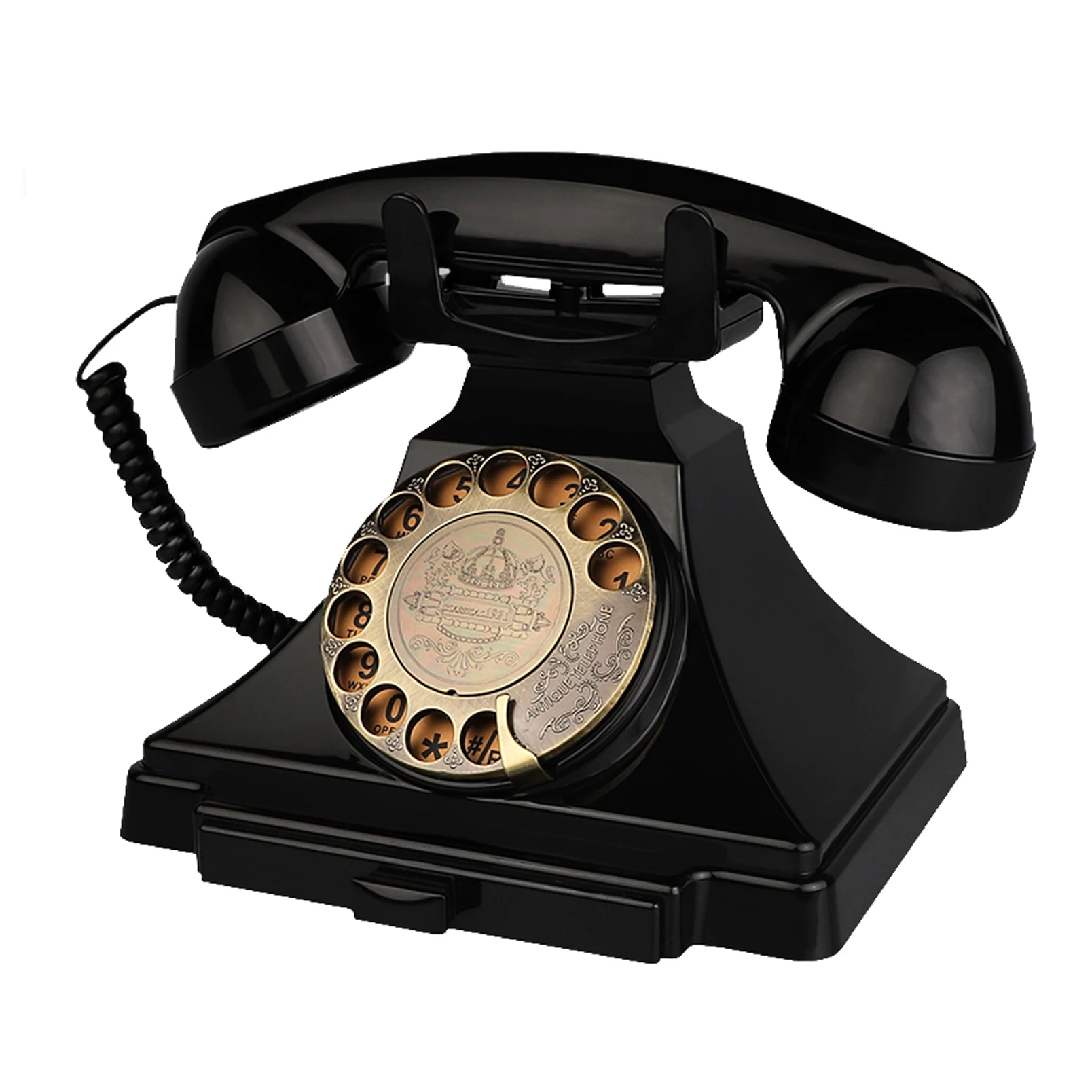 Retro Landline Telephone, Corded Antique Phone Vintage, 1930s Rotary Dial Home Decor Phone, Old Fashion Decorative House Phones