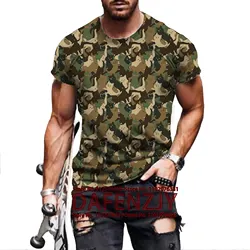 Men's Camouflage Cat T-shirt Loose Vintage Fitting Vintage Fashion Animal Art Print Short Sleeve 3D O-Neck T-shirt