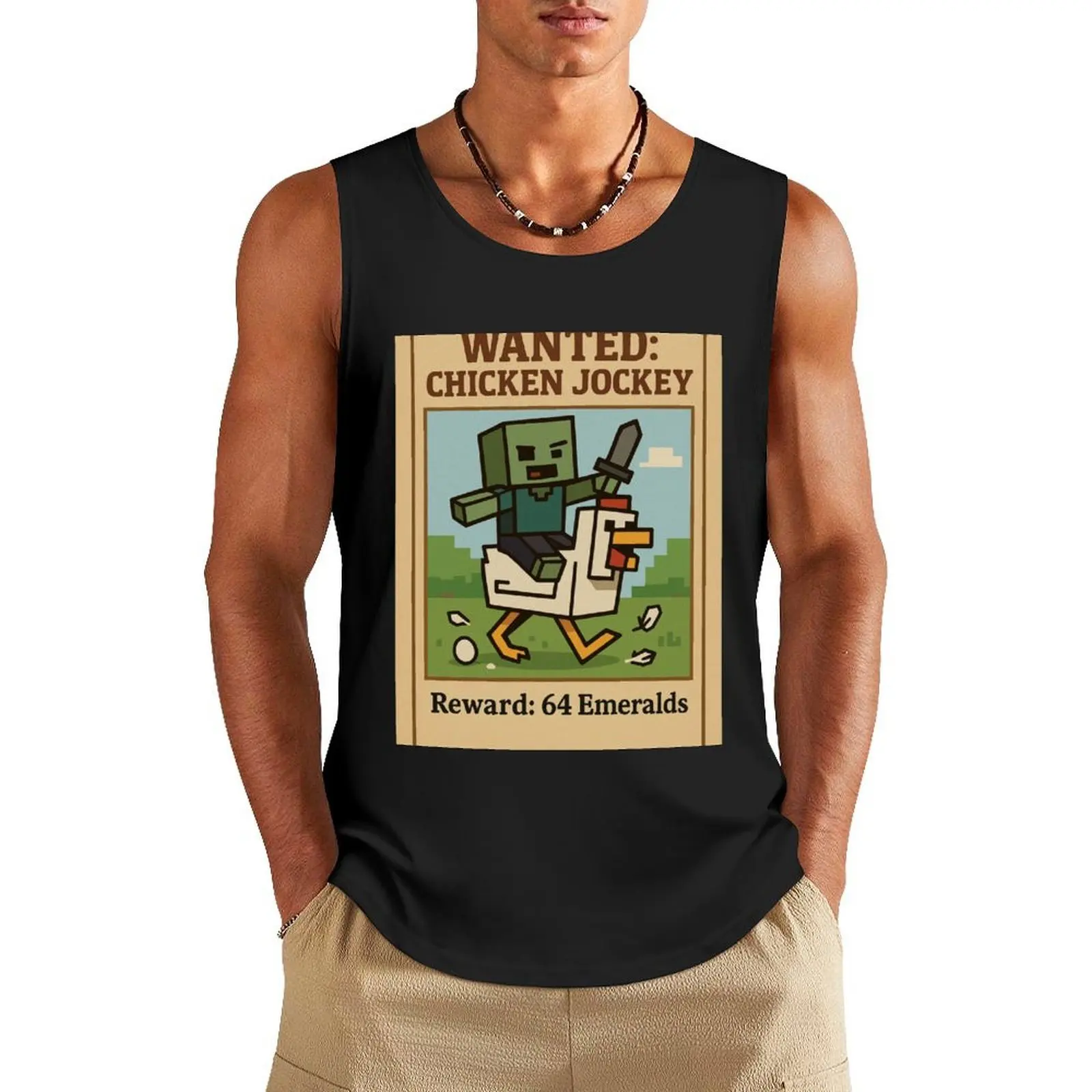 

Chicken Jockey Tank Top gym clothes man fitness Men's sleeveless t-shirt men clothes