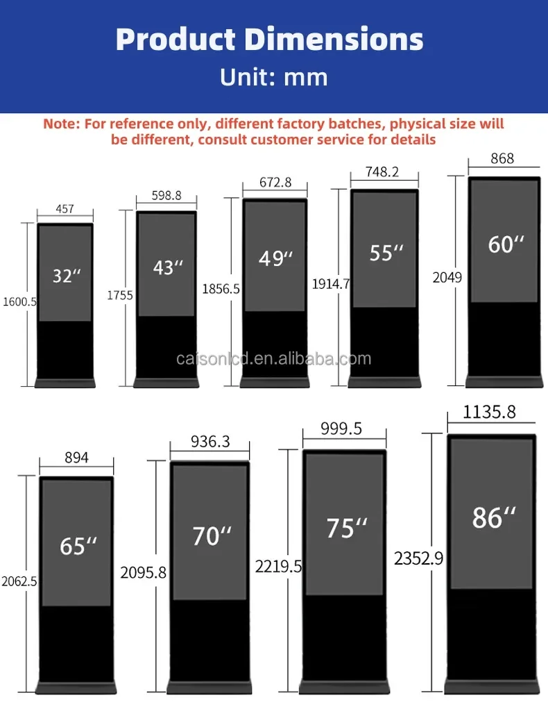 32-86 Inch Outdoor Digital Signage Digital Icd Advertising Display Signage and Display Outdoor Lcd Display Advertising Screen