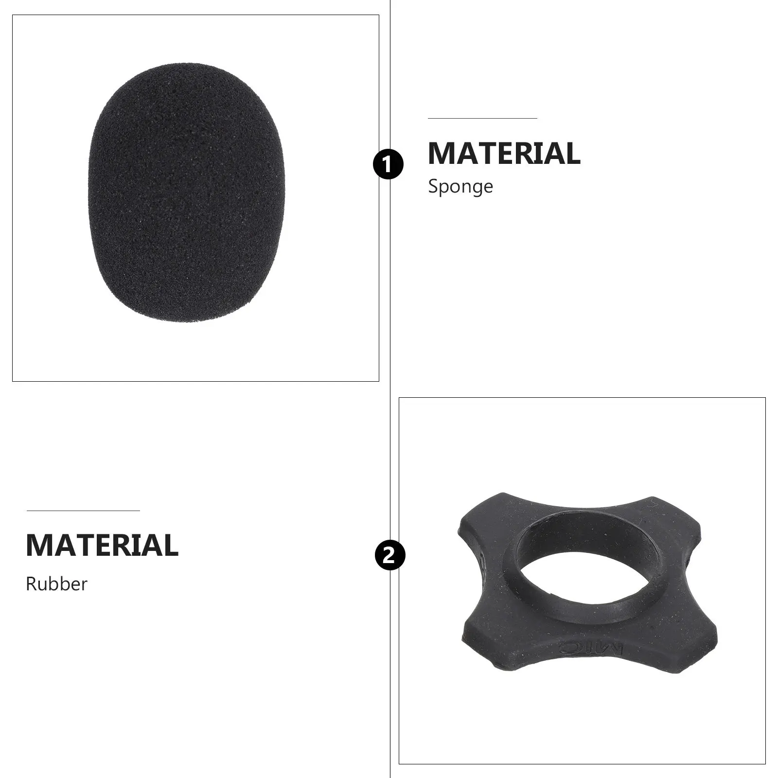 4Sets Microphone Sponge Covers Soft Elastic Noise Absorbing Mic Rubber Rings Mic Anti-Roll Protection Perfect for Stage