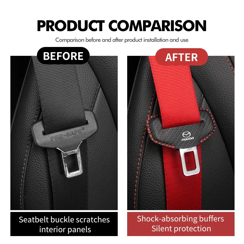 Car Seat Belt Buckle Protector Anti-Scratch Adjusting Clip For Mazda Axela Atenza CX9 MX3 MX5 RX8 RX7 MX30 CX30