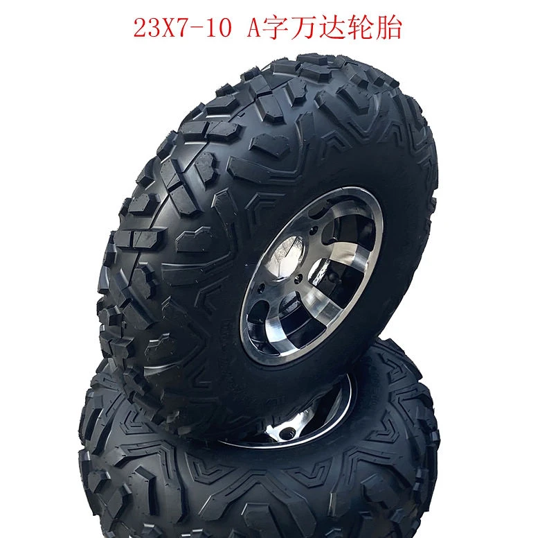 Four-wheel kart accessories, ATV 23X7-10 22X10-10 inch A-shaped Wanda tires with aluminum wheels