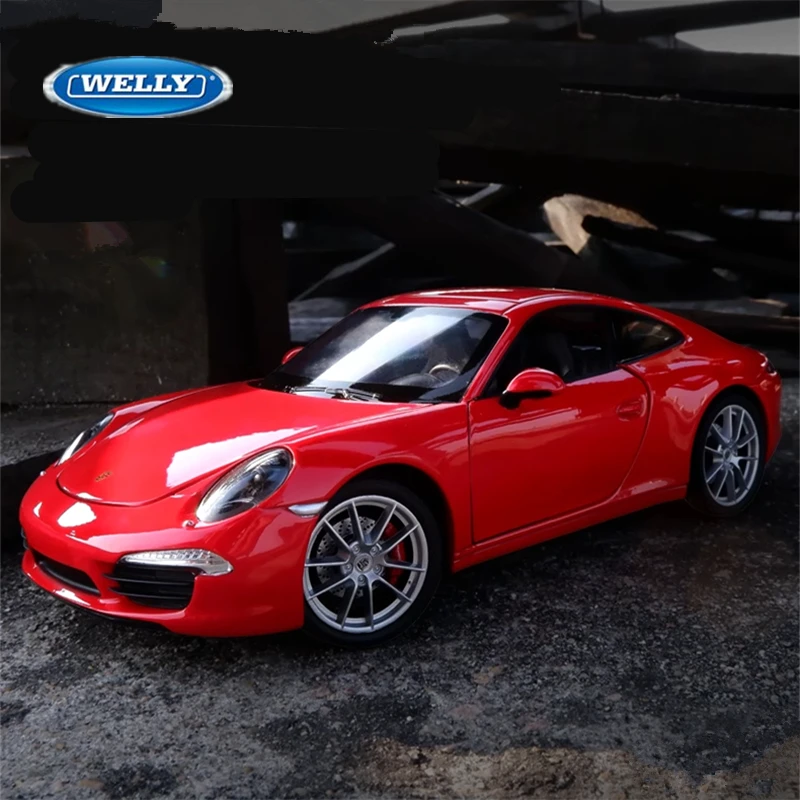 WELLY 1:24 Porsche 911 Carrera S 991 Coupe Alloy Sports Car Model Diecasts Metal Toy Racing Car Model Simulation Childrens Gifts