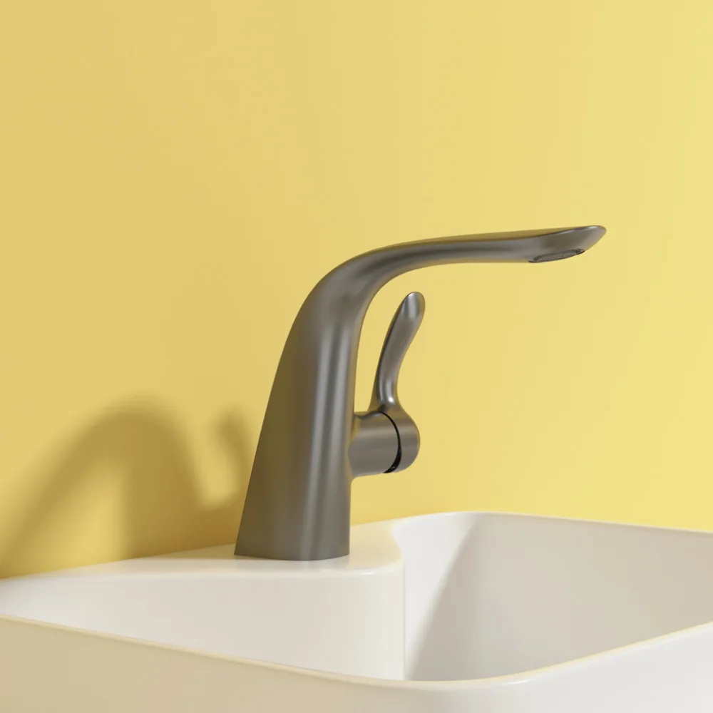 Brass Grey/White Single-Hole Bathroom Wash Basin Faucet Hot And Cold Mixed Sink Faucet Water for Bathroom Cabinets